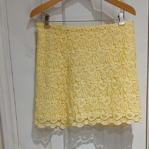 Zara Yellow Bubble Mini Skirt Embellished